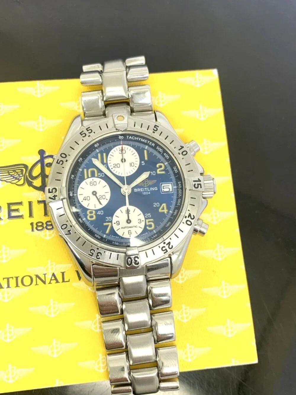 Breitling Men's Watch A13035.1 Swiss Automatic Chronograph Blue Dial Steel 41mm